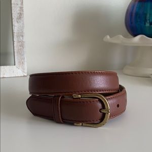 L.L.Bean Women’s Pebbled Leather Belt, Hazelnut